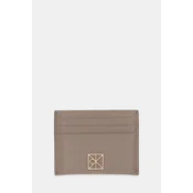 Usnjen etui za kartice Calvin Klein bež barva, LV04F3317G