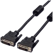 VALUE Value DVI priključni kabel DVI-D 24+1-polni vtič 7.50 m črna 11.99.5556 zaščiten\, lahko se privije DVI kabel, (20434607)
