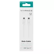 VIVANCO 1,2M, USB-C USB-C, weiß 37561 1,2M, USB-C USB-C, W