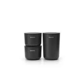 Brabantia Set 3 lončkov za kopalnico siv