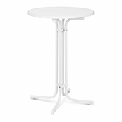 Visoka barska miza - O 80 cm - zložljiva - bela