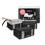 Črne vakuumske plastične škatle za shranjevanje v kompletu 3 ks 65x45x27 cm Black Edition – Compactor