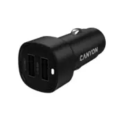 shumee CANYON OnDrive 24 24W 2xUSB-A avtomobilski polnilnik črne barve