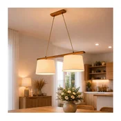 Luster na sajli AIDA 2xE27/15W/230V precnik 35 cm hrast/krem
