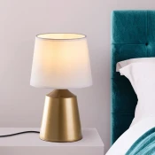 Opviq Stona lampa Drop-15497, Zlatno-bela