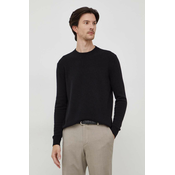 Volnen pulover Sisley moški, črna barva