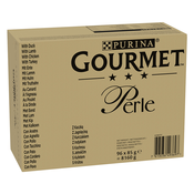 Mega pakiranje Gourmet Perle 96 x 85 g - Pacetina, janjetina, piletina, puretina u umaku