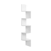 Songmics Kotna polica 5-nadstropna stenska polica 20x1275x20 cm bela
