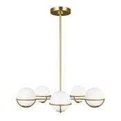 Elstead Lighting Elstead Apollo Obesek s 5 svetlobnimi kroglami, polirana medenina, G9, (22098126)