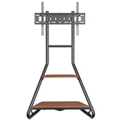 Maclean MC-455 Prostostoječe kotno stojalo za TV v slogu Bauhaus, prostostoječe stojalo za TV z dvema nivojema, izdelano iz lesa, nosilnost do 10 kg, nosilec za TV do 40 kg, 37-75'', maks. VESA 600x400