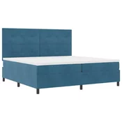 vidaXL vidaXL Box Spring Postelja z Vzmetnico Temno Modra 200x200 cm Žamet, (22052033)