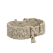 MY SWEET BABY Nosilec za punčke Moses Basket BOHO iz bombaža - svetlo bež