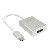 LINQ LinQ kabel USB tipa C v HDMI 4K, ženski video adapter, 15 cm srebrne barve, (20524236)