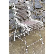 Casa Padrino Art Nouveau garden chair antique white/brown/green 44 x 50 cm - Handmade wrought iron chair - Nostalgic wrought iron garden & patio furniture