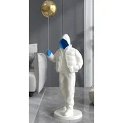 Casa Padrino luxury designer XXL decorative sculpture boy with balloon white/blue/gold H. 68 cm - XXL resin decorative figure - Luxury designer decorative accessories - Luxury quality