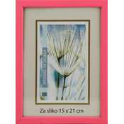 Karako Foto okvir 15x21 cm, iz lesa, namizni, stenski, 10 pink