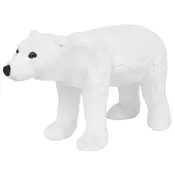 vidaXL Stoječi plišasti polarni medved bel XXL