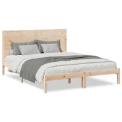 Vidaxl Daljši posteljni okvir brez vzmetnice 140x210 cm trden les