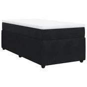 Vidaxl Box spring postelja z vzmetnico črna 80x200 cm žamet