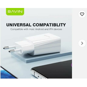 Bavin punjaÄ? 2.4A USB-A + kabl Micro bela