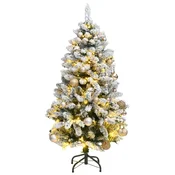 Vidaxl Umetna novoletna jelka 150 LED diod in komplet bučk 150 cm