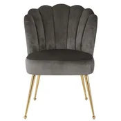 Casa Padrino luxury velvet dining room chair gray/gold 66 x 64 x H. 86 cm - Kitchen chair with velvet fabric - Dining room furniture - Kitchen furniture - Luxury furniture