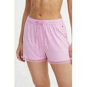Homewear kratke hlače Tommy Hilfiger boja: ružičasta, bez uzorka, visoki struk, UW0UW05289