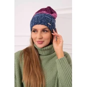 marka niezdefiniowana Cap with fleece Dolores K303 jeans+pink+dark purple