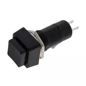 Taster prekidac plasticni 3A/250V crni kvadratni, fi=12mm