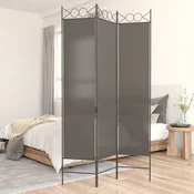 Sobna pregrada s 3 panela antracit 120 x 220 cm od tkanine