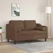 shumee vidaXL Dvosed z blazinami, rjav, 120 cm, blago