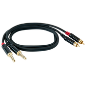 Kabel Master Audio - RCA630/1, 2x RCA/2? 6.3mm, 1m, crni