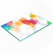 shumee Dekorativna steklena servirna deska za prigrizke z barvnimi pikami 80x52 cm