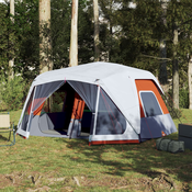 vidaXL Šator za kampiranje LED svjetlosivi-narancasti 443x437x229 cm