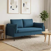 vidaXL Kavč za 2 osebi 2-sedežni Modra 188 x 81 x 89 cm Žamet