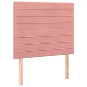 Vidaxl Vzglavje postelje roza 100x5x118/128 cm žamet