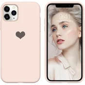 shumee OVITEK ZA APPLE IPHONE 11 PRO MAX SILIKONSKI OVITEK ROZA S SRČKOM A2161