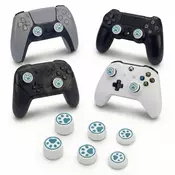 Mačje tačke 6 silikonskih kapic belo-modre barve za PS5 & PS4 & XBOX & Switch Pro