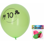 Balon 30 cm - set 5, s številko 10