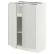 METOD Podni element s policama/2 vrata, bela/Aspudden svetlosiva, 60x37 cm