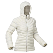 Pernata jakna za trekking mt500 -10 °c s kapuljačom ženska tirkizna