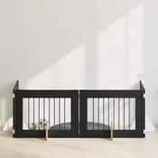 Vrata za pse s postoljem 4 pcs Crni hrast 80 x 60 cm