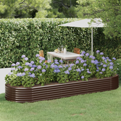 Povišena vrtna gredica od pocincanog celika 322x100x36 cm smedi