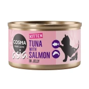 Varčno pakiranje Cosma Asia Kitten v želeju 12 x 85 g Tuna z lososom