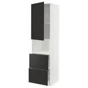 METOD / MAXIMERA Vis.elem.mikrotal. s vratima/2fioke, bela/Nickebo boja antracita, mat, 60x60x220 cm