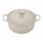 Okrogla posoda Signature z jeklenim gumbom 26 cm, peščena