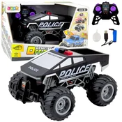 slomart Terenski avto LEAN TOYS, policijski, OFF-ROAD RC, črn, 1:16