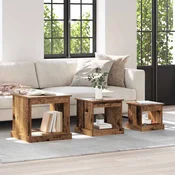 Kava Stol 3 pcs Staro drvo Konstruirano drvo