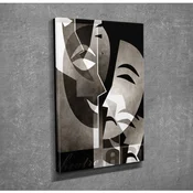 WallXpert slika na platnu DC054, pozorišne maske komedije i tragedije u sepija tonovima, 30 x 40 cm