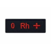 shumee Našitek krvne skupine 0 Rh + - samolepilna podlaga - vezen našitek/značka/emblem